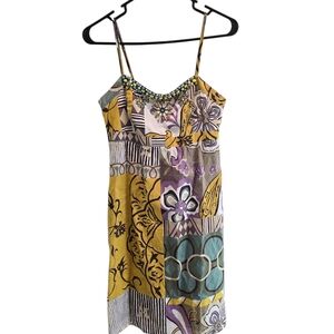 CAbi Colorful Patchwork Mini Dress